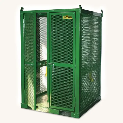 SAFTCART STS20FW2 Firewall Cylinder Cages, Holds 16 Cylinders, 50 in x 79 in Green