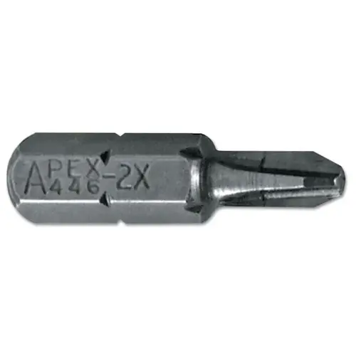 Apex 4462X Phillips Limited Clearance Insert Bits, #2, 1/4 in x 1 in, Hex