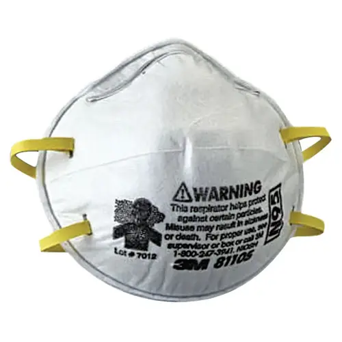 N95 Particulate Respirator, Half Facepiece, Two Fixed Straps, Non-Oil Particles, White - pack of 20