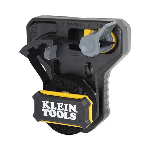 Hook-and-Loop Tape Roll Dispenser, 2.9 in W x 6.4 in H x 5.8 in L, Black/Gray