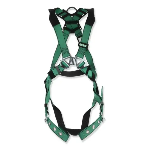 MSA 10197205 V-FORM Full-Body Harness, Back/Chest D-Rings, Super X-Large, Standard Quick-Fit Chest/Tongue Leg Buckles