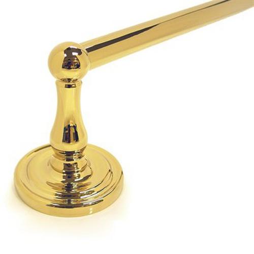 30" Center To Center R-Series Bathroom Towel Bar Single Polished Brass