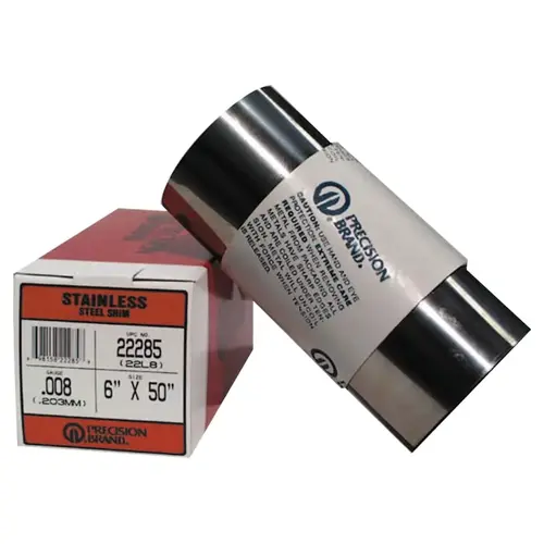 Precision Brand 22144 Stainless Steel Shim Stock Rolls, 0.001", Stainless Steel 302, 0.015" x 60" x 6