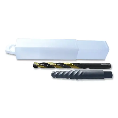 Cle-Line C22316 2 Pc Heavy Duty Jobber Drill and Screw Extractor Set, 13/32 in and #6
