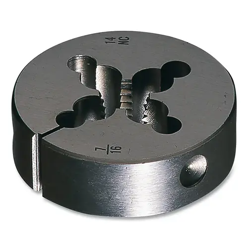 Cle-Line C65384 0610 Round Adjustable Die, 3/4-10 UNC, Carbon Steel, 2.5 in