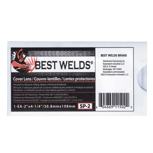 Cover Lens, Scratch/Static Resistant, 4-1/4 in x 2 in, 100% CR-39 Plastic Clear
