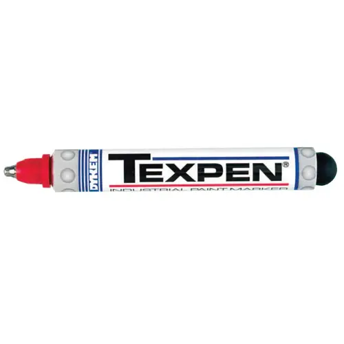 Dykem 16023 TEXPEN  Industrial Steel Ball Tip Paint Marker, Red, 3/32 in, Medium - pack of 12
