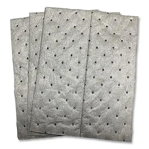 Sorbent Pad, 13 in L x 10 in W, Universal, Heavy, Three-Ply, Gray - pack of 100