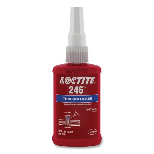 246  Threadlocker, Medium Strength/High Temperature, 50 mL, 1/4 in to 3/4 in Thread, Blue