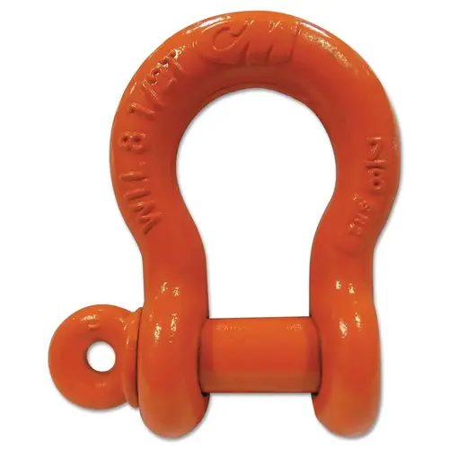 CM COLUMBUS MCKINNON M651P Screw Pin Anchor Shackle, 1.06 in Opening, 5/8 in Bail Size, 4-1/2 t, Orange Paint