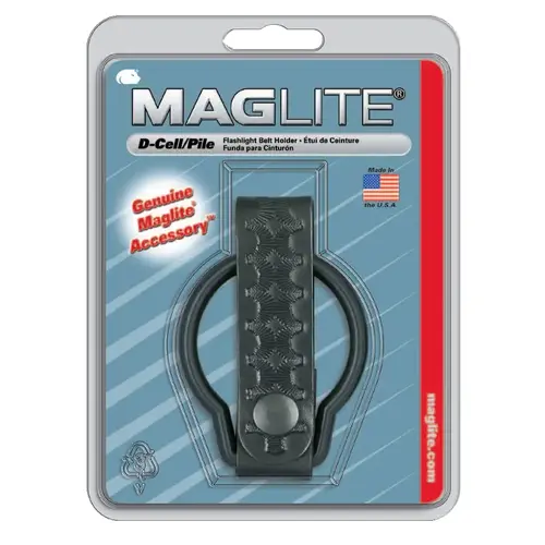 Maglite ASXD056 Belt Holders, For Use With D-Cell Flashlights, Basketweave Leather, Black - pack of 12