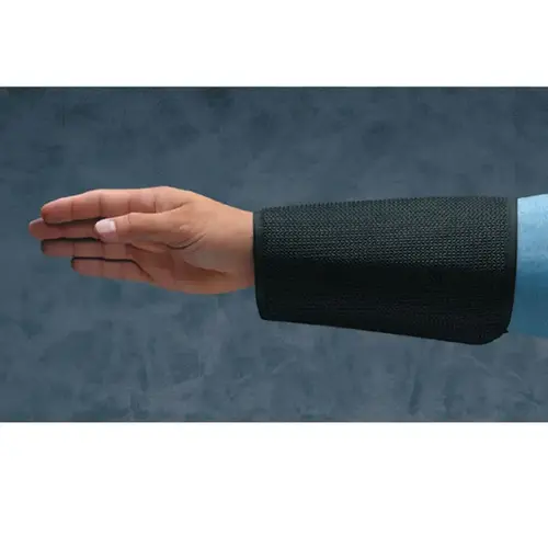 HYFLEX 598019 Cane Mesh Sleeves, 9 in Long, Velcro Closure, Black Pair