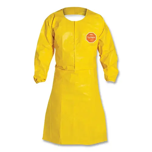 DuPont QC275B-4X Tychem QC Apron with Long Sleeves, 29 1/2 in X 47 1/4 in Yellow - pack of 25