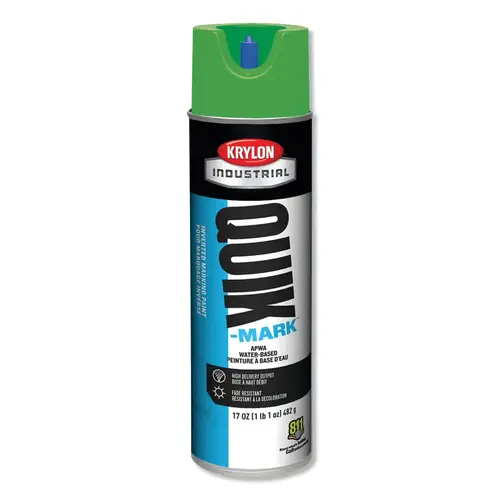 Krylon Industrial A03904004 Quik-Mark  APWA Water-Based Inverted Marking Paint, 12oz Aerosol, Green - pack of 12
