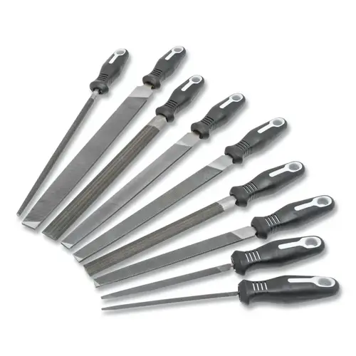 Crescent/Nicholson 22030HNNN 9-Pc Maintenance File Sets with Ergonomic Handles, 6 in, 8 in, 10 in, 12 in, American Pattern