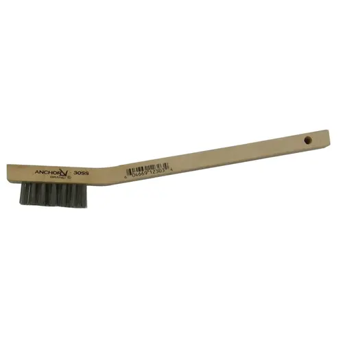 Anchor Industries 30SS Utility Brush, 3x7 Rows, Stainless Steel Bristles, Wood Block/Handle, Stapled