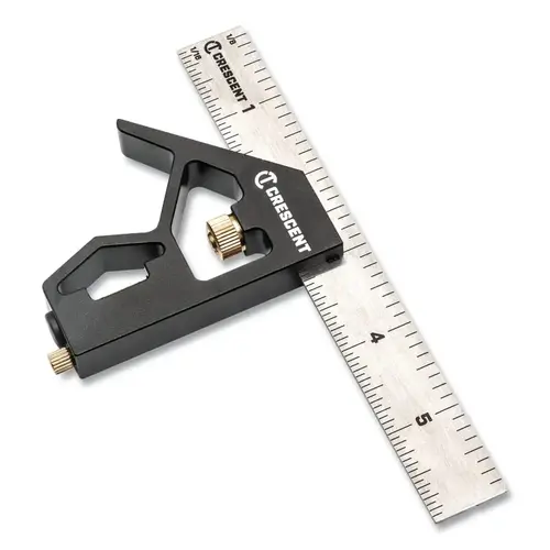 Crescent Lufkin L06CS-XCP1 Squares; Blade Length (Inch): 6 ; Base Length (Inch): 3 ; Bevel Edge: No; No ; Graduation: 0.0313 in ; Graduation (Inch): 0.0313 in; 1/32 ; Base Width (Inch): 3
