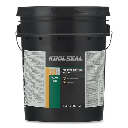 KOOL SEAL KS007330020 Emulsion Driveway Sealers & Filler, 5 gal, Pail, Black, 3 Year - pack of 5