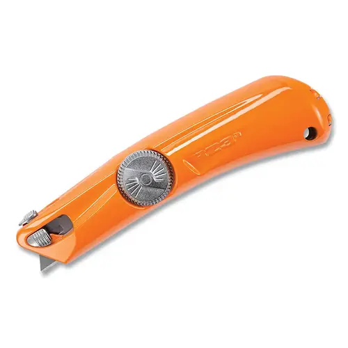 Pacific Handy Cutter E132025 RZ3  Metal Utility Knife, Auto-Retract, 3-Button, Holds 5 Additional Blades, 3/8 in Blade Extension, Yellow