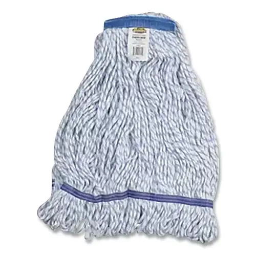 JANICO 12361B Mop Head, Brisltes, Cut End, Medium, Blue/White