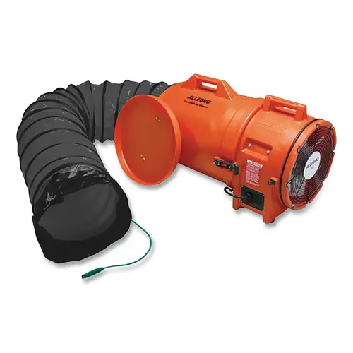 Allegro Industries, Inc 954825 Axial AC Explosion-Proof (EX) Plastic Blower, 1/3 hp, 115 V, 12 in Blower w/Canister and 25 ft Ducting