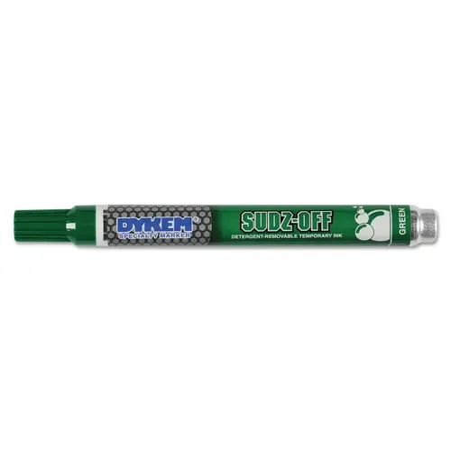 Dykem 91371 SUDZ OFF  Detergent Removable Temporary Marker, Green, Medium - pack of 12
