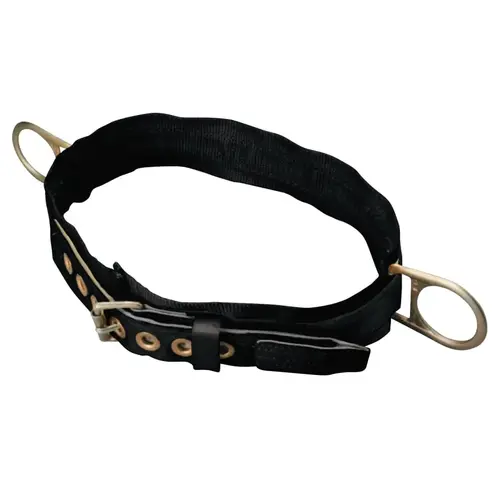 Honeywell 2NA/SBK Body Belt, Nylon, 3 in Back Pad, Double Hip D-Rings, 32 in to 40 in Waist