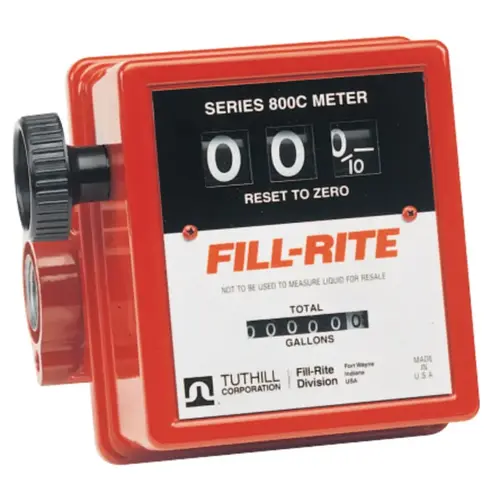 Fill-Rite 807C Mechanical Flow Meters, 3/4 in Inlet, 5 gal/min - 20 gal/min