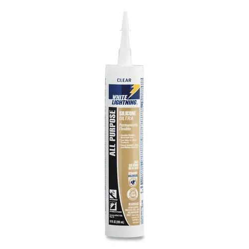 White Lightning W11111010 SILICONE ULTRA ALL PURPOSE SEALANT CLEAR 10 OZ - pack of 12