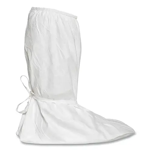 DuPont IC457SWHLG01000B Tyvek IsoClean Boot Covers with PVC Soles, Ankle Ties, Large, White - pack of 100