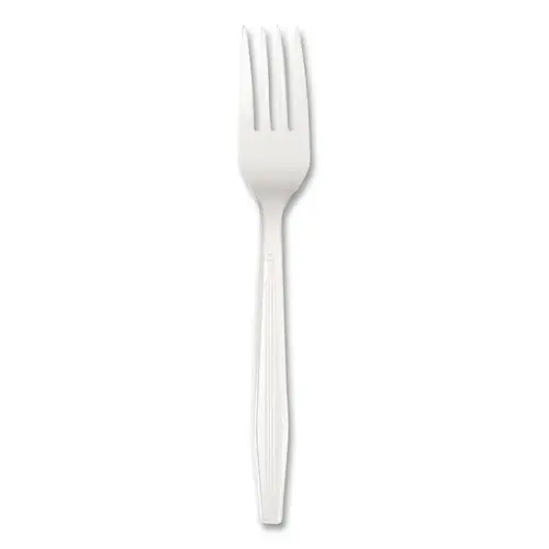 BOARDWALK FORKHW Heavyweight Polystyrene Cutlery, Fork, White