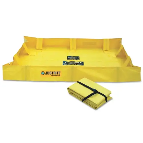 Justrite 28556 QuickBerm Lite Spill Containment Berms, Yellow, 79 gal, 48 in x 48 in