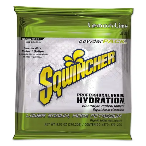 Sqwincher 159016008 Powder Packs, Lemon-Lime, 9.53 oz, Yields 1 gal