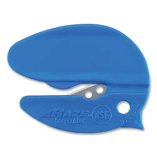 Pacific Handy Cutter C190074 RAZE  Bag Cutter, BC-347, NSF Certified, Disposable, Concealed Blade, Plastic, Blue, White