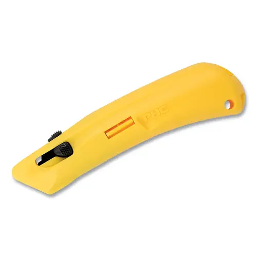 Pacific Handy Cutter E112033 EZ3  Safety Knife, Auto-Retract, Blunt Tip, 3-Button, Plastic, Yellow