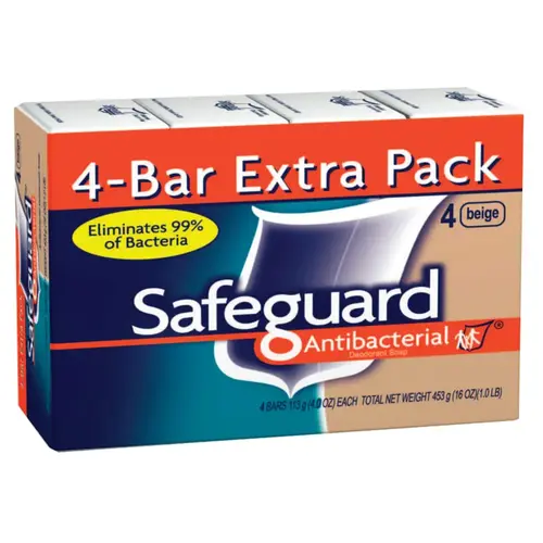 SAFEGUARD 08833 Deodorant Antibacterial Bar Soap, Light Scent, 4 oz - pack of 12
