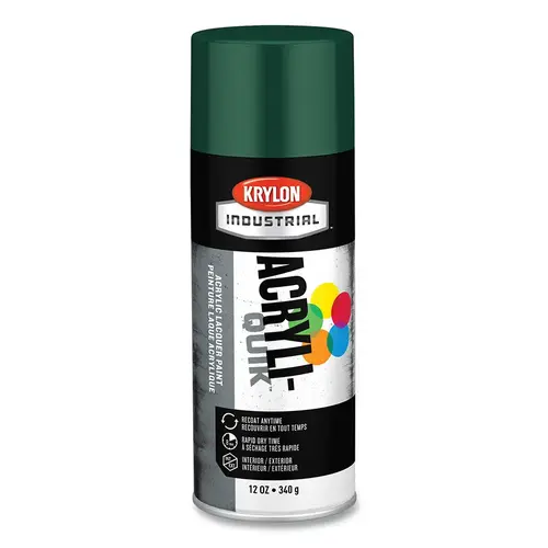 Krylon Industrial K02001A07 ACRYLI-QUIK  Acrylic Lacquer Paint, 12 oz, Hunter Green, Gloss