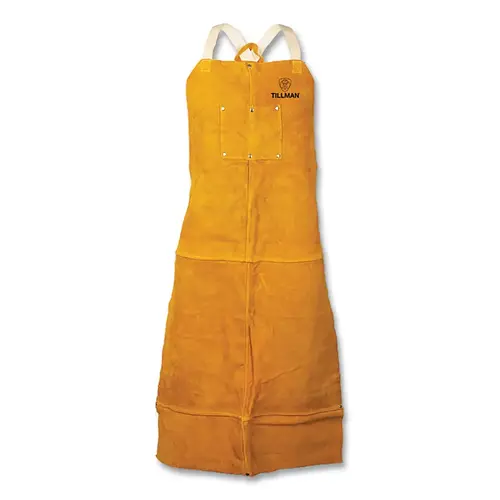 Tillman 4248 Cowhide Bib Apron, 4248, Two Chest Pockets, Cotton Crossed Back Straps, 24 in W x 42 in L, Brown
