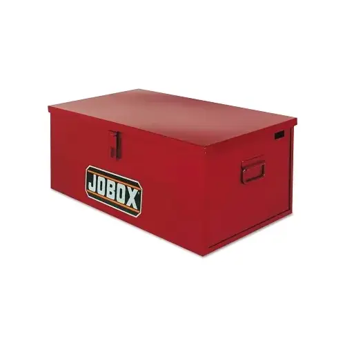 JOBOX 650990D Heavy-Duty Chest, 30 in W x 16 in D x 12 in H, Latching Hasp Brown