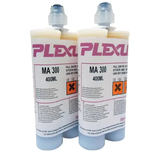 Plexus 30000 MA300 Bonding Adhesives, 400 mL, Cartridge, Off White Off-White; Yellow - pack of 12