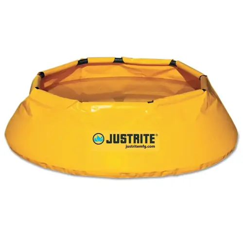 Justrite 28321 Pool Collapsible Berm: 66 gal Capacity, 4.25 ft Long, 0.92 ft Wide Yellow