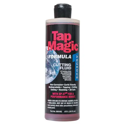 Tap Magic 50016Q Aqueous Cutting Oil, 16 oz, Squeeze Bottle, Amber, with Spout - pack of 12
