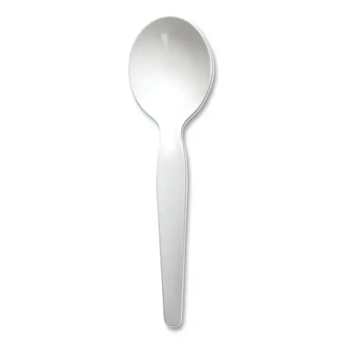 BOARDWALK SOUPHWPSWH Heavyweight Polystyrene Cutlery, Soup Spoon, White - pack of 1000