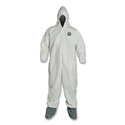 DuPont NG122S-2XL ProShield NexGen Coveralls with Attached Hood and Boots, White, 2X-Large