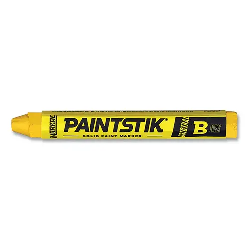 LACO/MARKAL 80251 Paintstik  Original B  Solid Paint Marker, 0.66 in dia, 4.75 in L, Yellow - pack of 12