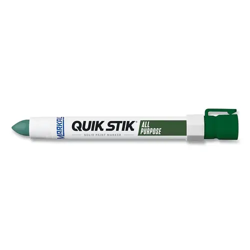 LACO/MARKAL 61069-XCP1 Quik Stik  All Purpose Solid Paint Marker, 11/16 in Tip, 6 in L, Green