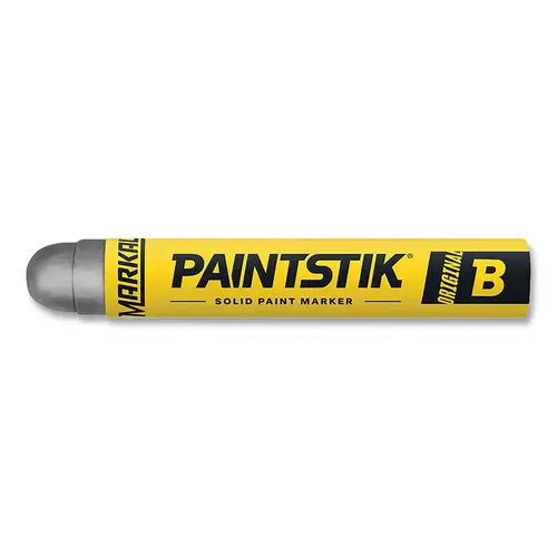 LACO/MARKAL 80233 Paintstik  Original B  Solid Paint Marker, 0.66 in dia, 4.75 in L, Silver - pack of 12