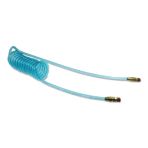 Coilhose PR3820BT Flexcoil Polyurethane Air Hoses, 9/16 in O.D., 3/8 in I.D., 20 ft Transparent Blue