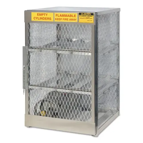 Justrite 23002 Aluminum Cylinder Lockers, (6) 20 or 33 lb. Cylinders