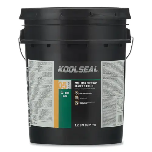 KOOL SEAL KS0073600-20 Emulsion Driveway Sealers & Filler, 5 gal, Pail, Black, 5 Year - pack of 5